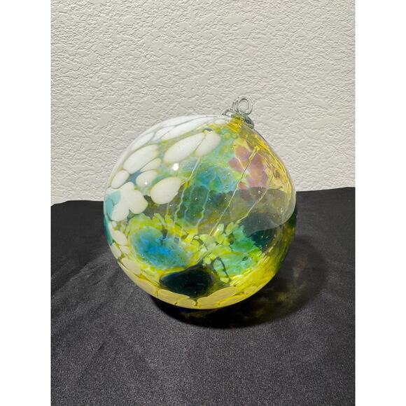 HUGE Art Glass Fairy Orb 5" Ball Ornament Stunning Colors - Picture 8 of 9
